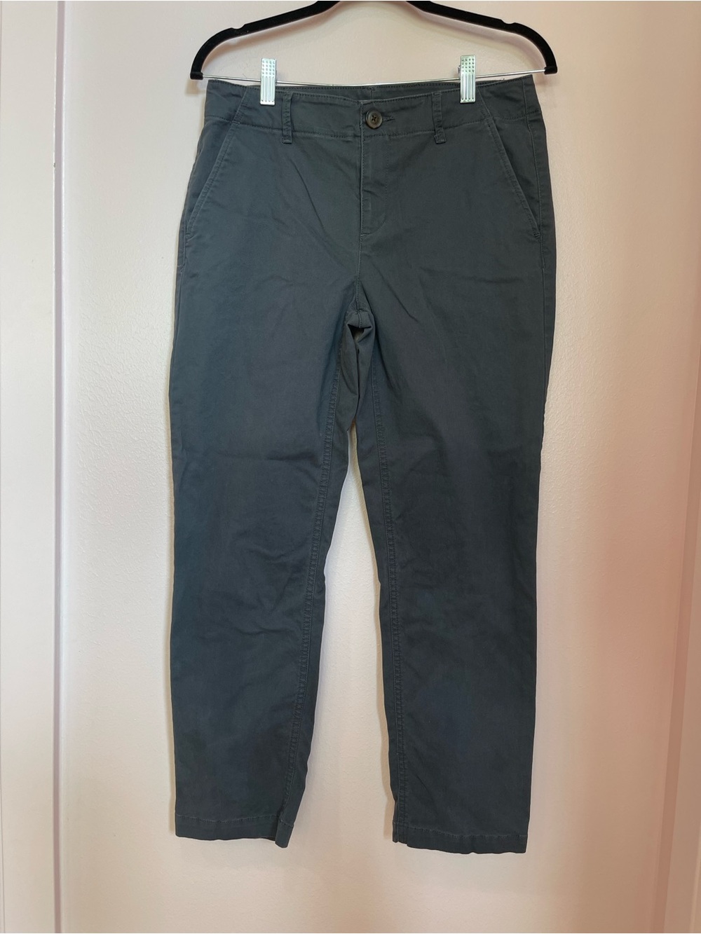 LOFT Slate Gray Cropped Chino Pants